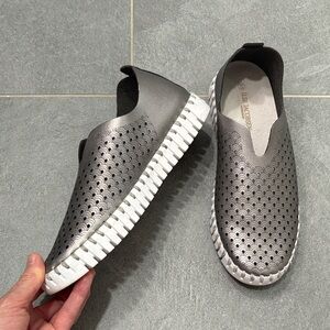 Ilse Jacobsen Gray Perforated Women's Slip-On Loafers